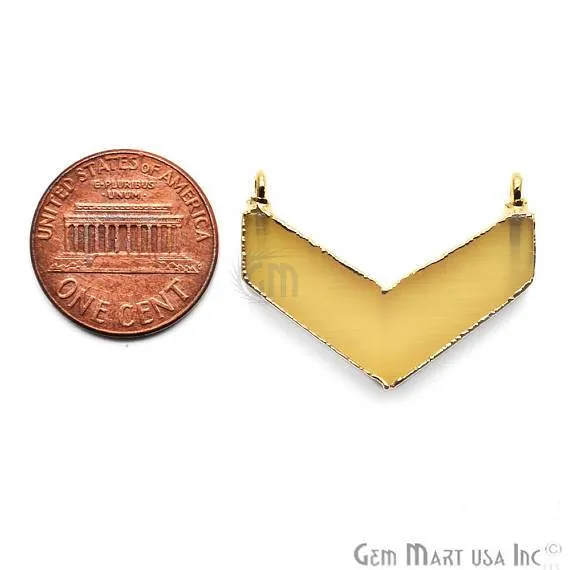 Gold Electroplated Double Bail Druzy Gemstone 30x14mm Chevron Shape Pendant CH2 GemMartUSA Necklaces