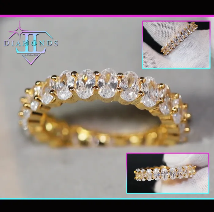 Gold Engagement Ring Womens Gold Ring Gold Eternity Ring Lab Diamonds London Rings