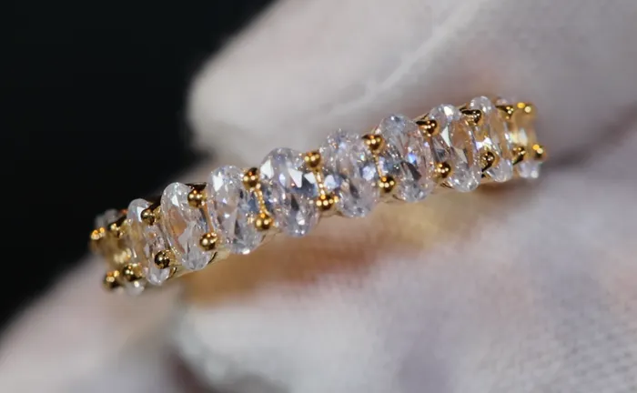 Gold Engagement Ring Womens Gold Ring Gold Eternity Ring Lab Diamonds London Rings