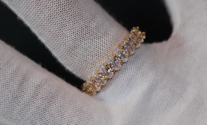 Gold Engagement Ring Womens Gold Ring Gold Eternity Ring Lab Diamonds London Rings