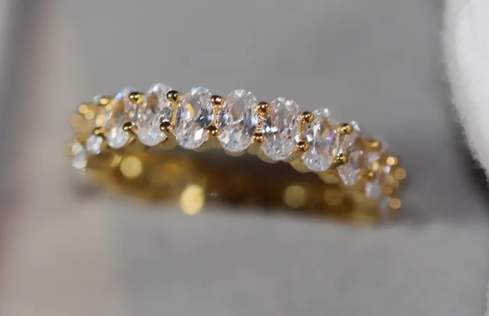 Gold Engagement Ring Womens Gold Ring Gold Eternity Ring Lab Diamonds London Rings