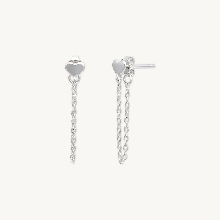 Heart Dangle Chain Earrings Camile Stone Earrings Heart Dangle Chain Earrings Camile Stone Earrings