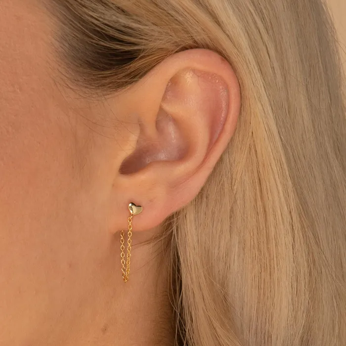 Heart Dangle Chain Earrings Camile Stone Earrings Heart Dangle Chain Earrings Camile Stone Earrings