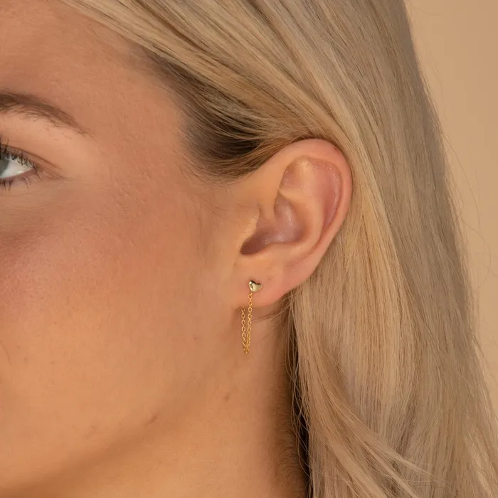 Heart Dangle Chain Earrings Camile Stone Earrings Heart Dangle Chain Earrings Camile Stone Earrings