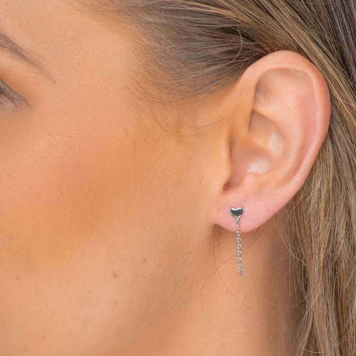 Heart Dangle Chain Earrings Camile Stone Earrings Heart Dangle Chain Earrings Camile Stone Earrings