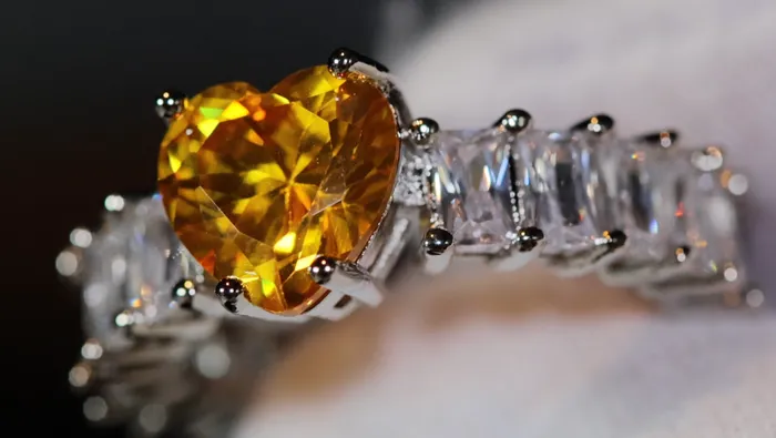 Heart Ring Heart Shaped Ring Heart Shape Ring Eternity Ring Womens Yellow Diamond Ring Engagement Ring Yellow Diamond Ring Lab Diamonds London Rings