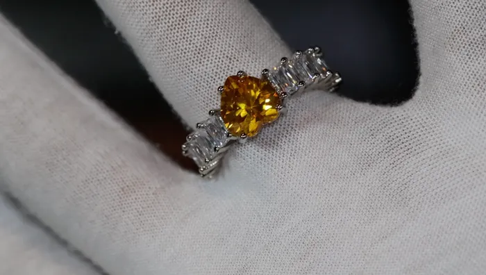 Heart Ring Heart Shaped Ring Heart Shape Ring Eternity Ring Womens Yellow Diamond Ring Engagement Ring Yellow Diamond Ring Lab Diamonds London Rings