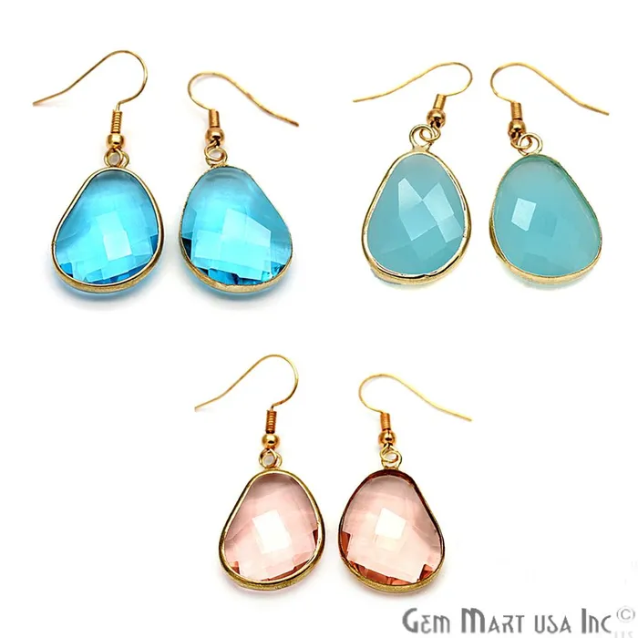 Hook Earrings Dangle Earrings Gold Plated Hook Earrings Gemstone Earrings CHPR4 GemMartUSA Earrings