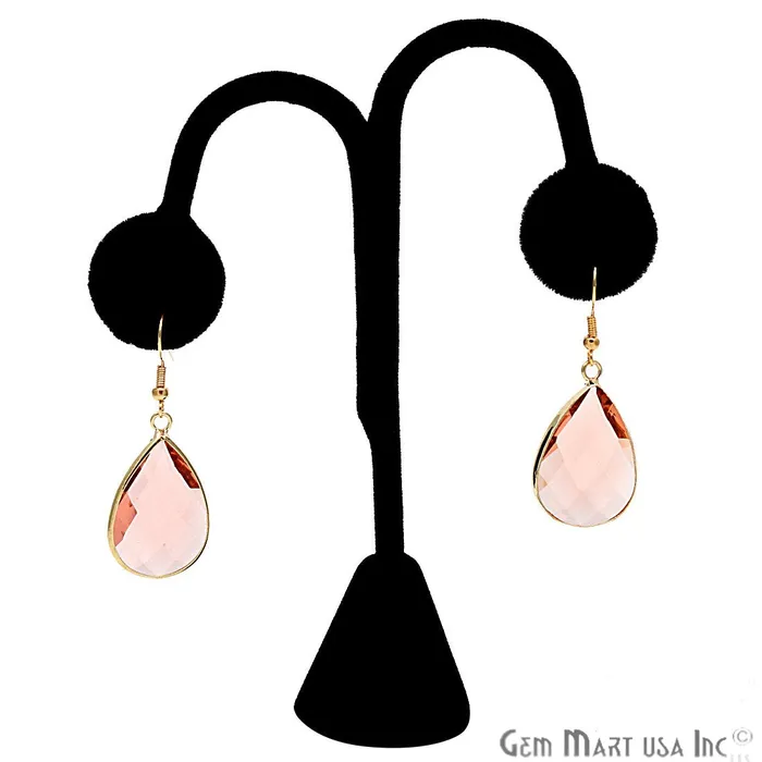 Hydro Morganite Pear Hook Earrings Dangle Earrings Gold Plated Hook Earrings Gemstone Earrings CHPR11 GemMartUSA Earrings