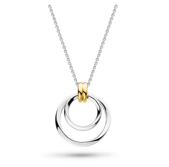 Kit Heath Two Tone Sterling Silver Bevel Unity Golden Duo Necklace SI6900 Kit Heath Necklaces