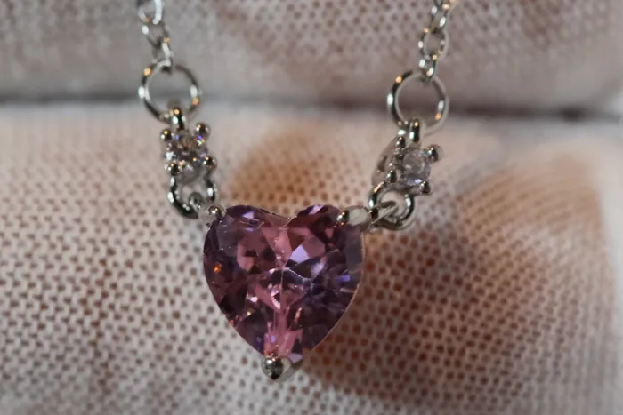 Lab Diamonds London Pink Diamond Heart Necklace Womens Diamond Necklace Heart Pendant Necklaces