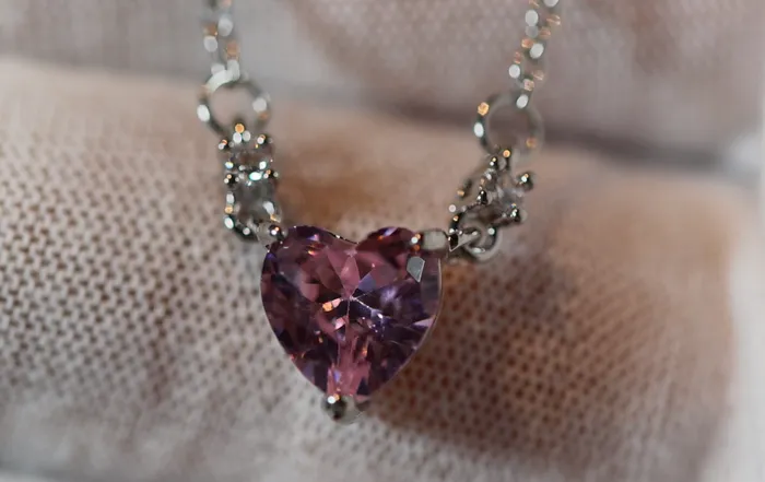 Lab Diamonds London Pink Diamond Heart Necklace Womens Diamond Necklace Heart Pendant Necklaces