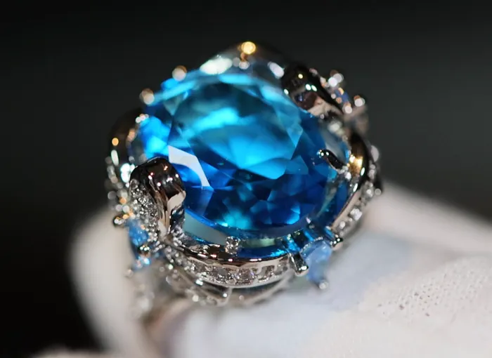 Lab Diamonds London Rings Blue Diamond Ring Womens Blue Gemstone Ring