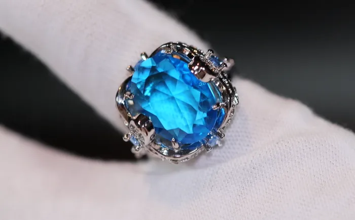 Lab Diamonds London Rings Blue Diamond Ring Womens Blue Gemstone Ring