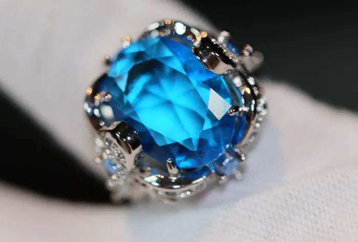 Lab Diamonds London Rings Blue Diamond Ring Womens Blue Gemstone Ring