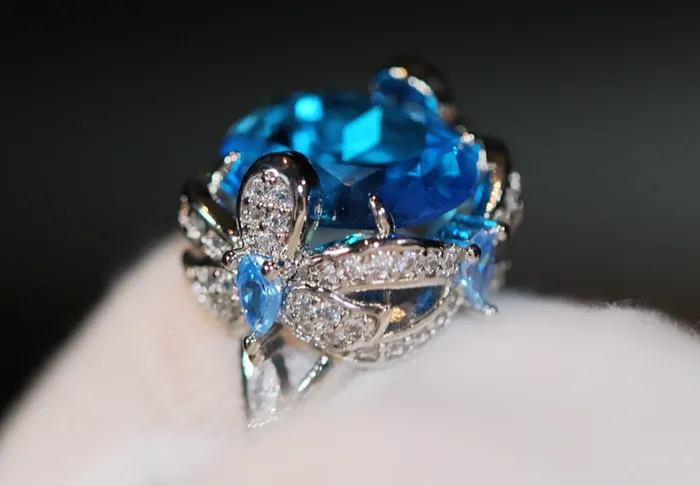 Lab Diamonds London Rings Blue Diamond Ring Womens Blue Gemstone Ring