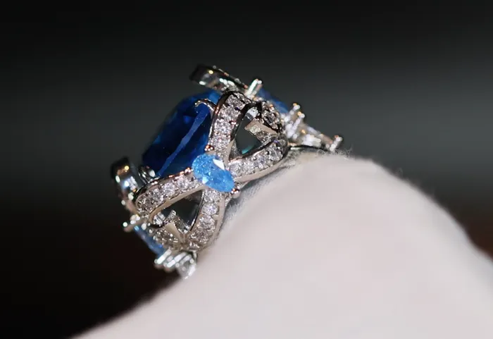 Lab Diamonds London Rings Blue Diamond Ring Womens Blue Gemstone Ring
