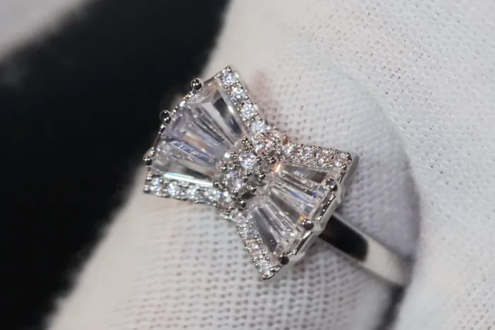 Lab Diamonds London Rings Diamond Ribbon Ring Ribbon Ring Bow Ring Diamond Bow Ring