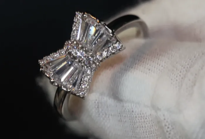 Lab Diamonds London Rings Diamond Ribbon Ring Ribbon Ring Bow Ring Diamond Bow Ring