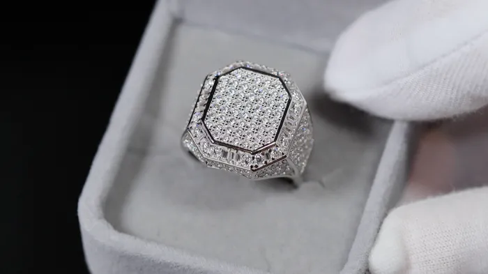 Lab Diamonds London Rings VVS1 Moissanite Hip Hop Ring Moissanite Iced Ring Big Moissanite Diamond Rings