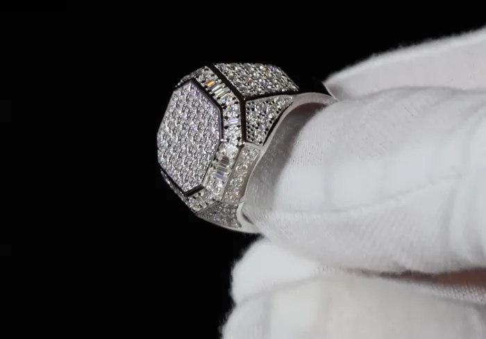 Lab Diamonds London Rings VVS1 Moissanite Hip Hop Ring Moissanite Iced Ring Big Moissanite Diamond Rings