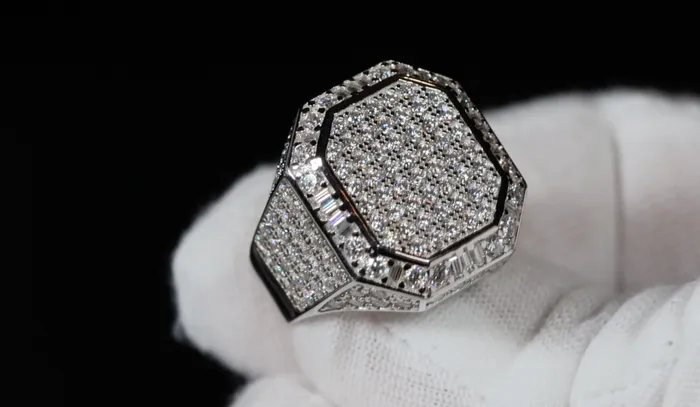 Lab Diamonds London Rings VVS1 Moissanite Hip Hop Ring Moissanite Iced Ring Big Moissanite Diamond Rings