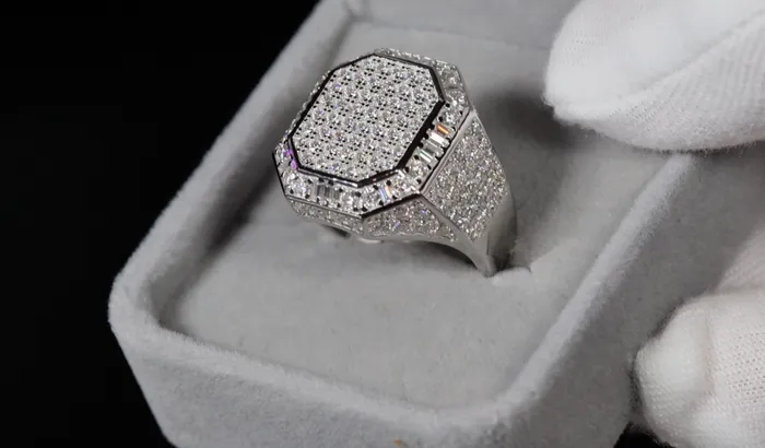 Lab Diamonds London Rings VVS1 Moissanite Hip Hop Ring Moissanite Iced Ring Big Moissanite Diamond Rings