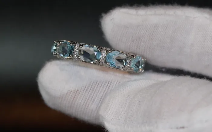 Lab Diamonds London Rings Womens Eternity Ring Eternity Ring Blue Diamond Ring Aquamarine Diamond Ring Aquamarine Engagement Ring Topaz Diamond Ring