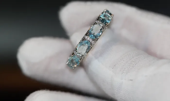 Lab Diamonds London Rings Womens Eternity Ring Eternity Ring Blue Diamond Ring Aquamarine Diamond Ring Aquamarine Engagement Ring Topaz Diamond Ring