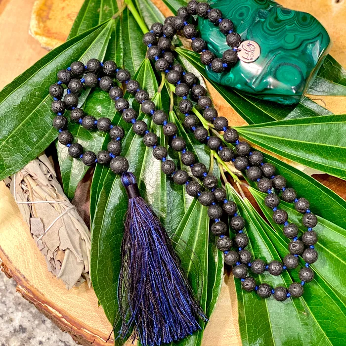 Lily Rose Jewelry Bracelets Lava Grounding Security 108 Hand Knotted Mala Necklace Bracelet