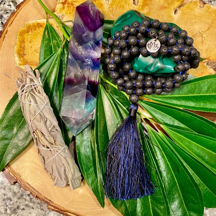 Lily Rose Jewelry Bracelets Lava Grounding Security 108 Hand Knotted Mala Necklace Bracelet