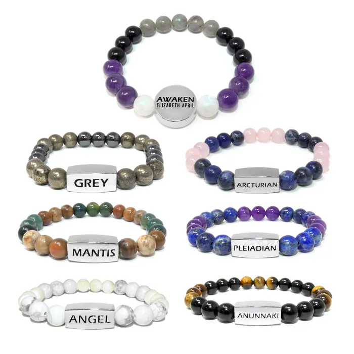 Lily Rose Jewelry Co Bracelets Limited Master Awakener 10mm Collection Elizabeth April AWAKEN Species Set of 7 Stretch Bracelet