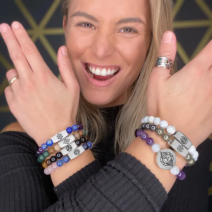 Lily Rose Jewelry Co Bracelets Limited Master Awakener 10mm Collection Elizabeth April AWAKEN Species Set of 7 Stretch Bracelet