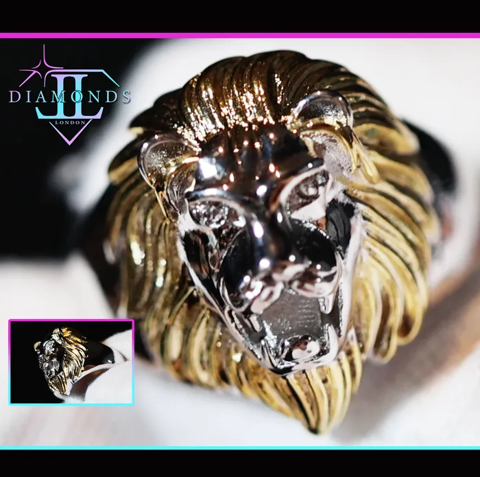 Lion Ring Silver Lion Ring Leo ring Lion rings Lion Face Ring Sphinx ring Lab Diamonds London Rings