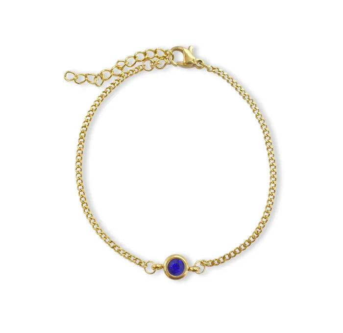 Mai Dsire Bracelets DELILAH GOLD DAINTY SAPPHIRE BIRTHSTONE BRACELET SEPTEMBER