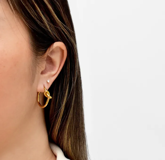 Mai Dsire Earrings GOLD KNOT HOOP EARRINGS SAMPLE