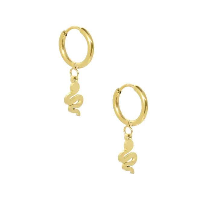 Mai Dsire SERPENTINE GOLD HUGGIE HOOP EARRINGS Earrings