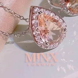 Minx London Necklaces Womens Diamond Necklace Champagne Diamond Necklace Teardrop Necklace Pear Shape Necklace Wedding Necklace Teardrop Pendant