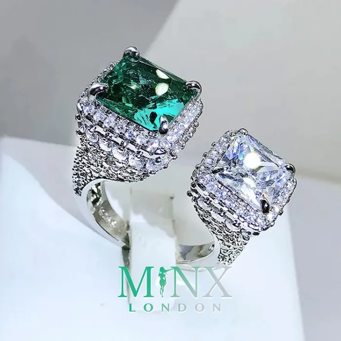 Minx London Rings Engagement Ring Green Diamond Ring Womens Promise Ring Aquamarine Engagement Ring Green Engagement Ring Tourmaline Ring Ring
