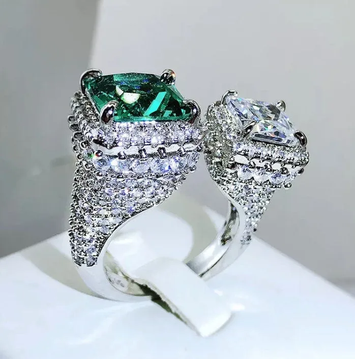 Minx London Rings Engagement Ring Green Diamond Ring Womens Promise Ring Aquamarine Engagement Ring Green Engagement Ring Tourmaline Ring Ring
