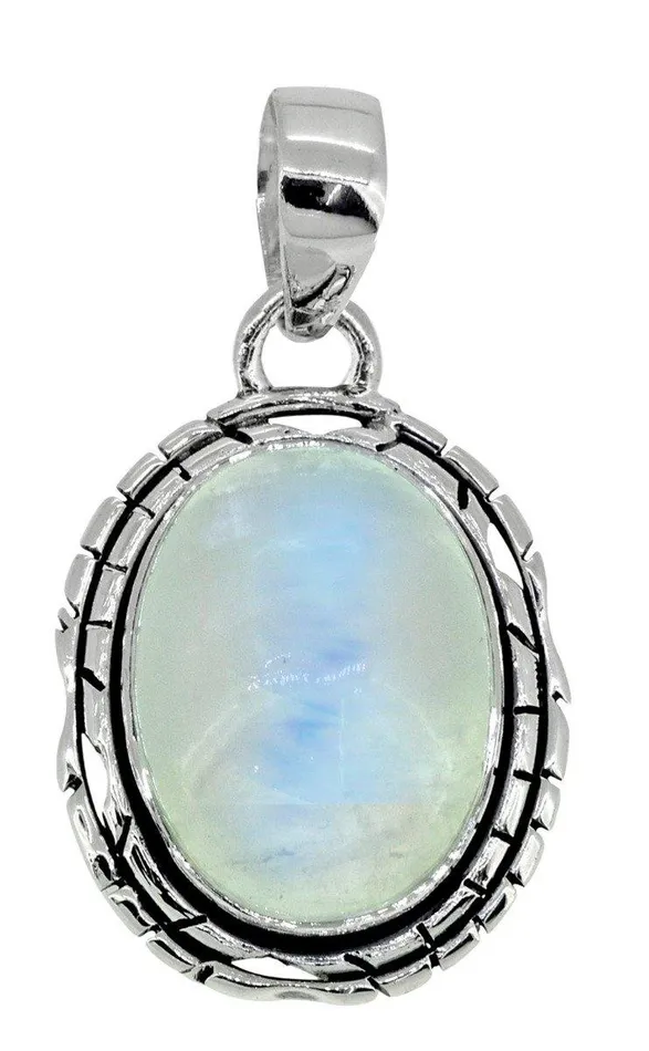 Moonstone Pendant Solid 925 Sterling Silver Chain Necklace18 YoTreasure Necklaces