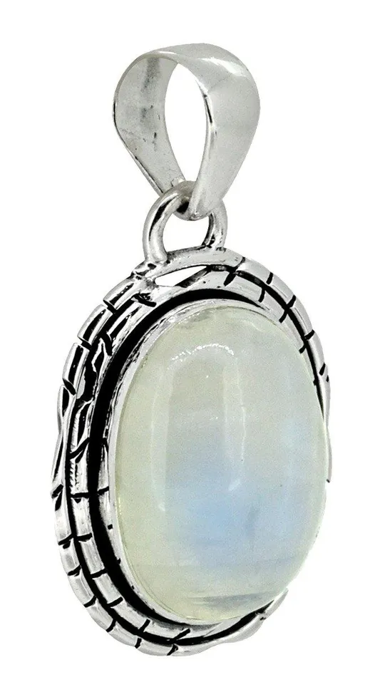Moonstone Pendant Solid 925 Sterling Silver Chain Necklace18 YoTreasure Necklaces