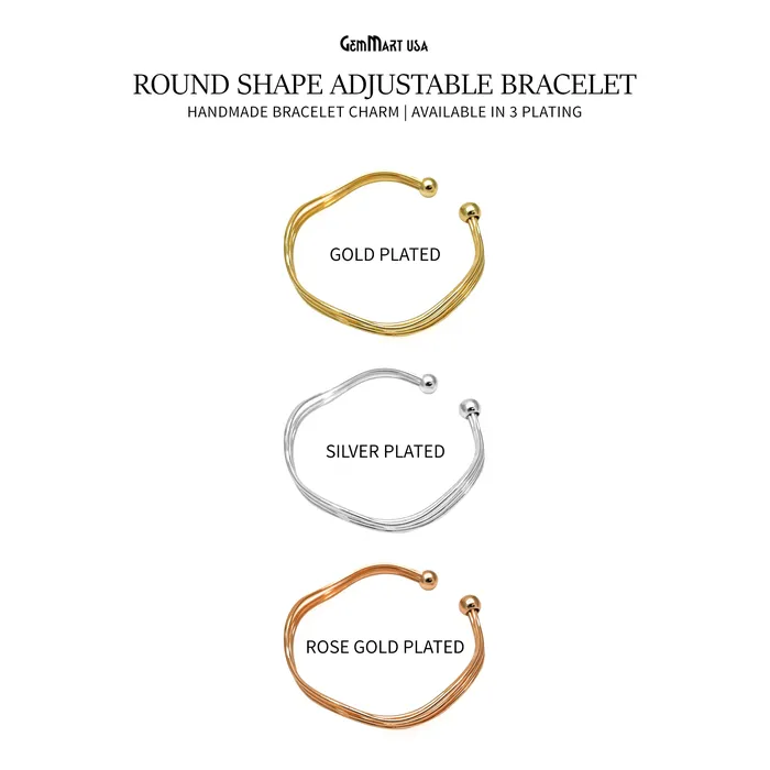 Multi Wire Cuff Bracelet Open Cuff Bangle Adjustable Stacking Bracelet Knot Bangle Minimalist Bracelet Gold Plated Findings GemMartUSA Bracelets