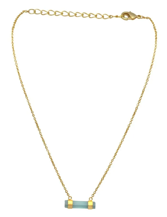 Necklaces Aqua Chalcedony Gold Plated Over Brass Necklace Silver Jewelry YoTreasure Necklaces Aqua Chalcedony Gold Plated Over Brass Necklace Silver Jewelry YoTreasure