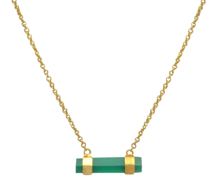 Necklaces Aqua Chalcedony Gold Plated Over Brass Necklace Silver Jewelry YoTreasure