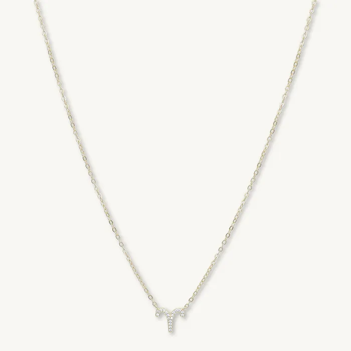 Necklaces Aries Sapphire Charm Zodiac Star Sign Necklace Camile Stone