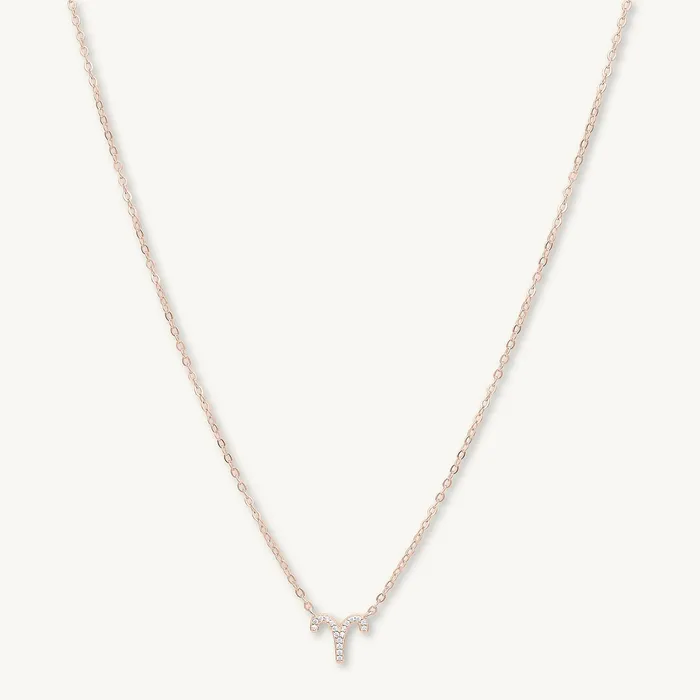 Necklaces Aries Sapphire Charm Zodiac Star Sign Necklace Camile Stone