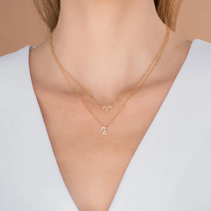 Necklaces Aries Sapphire Charm Zodiac Star Sign Necklace Camile Stone