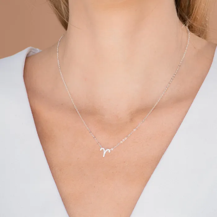 Necklaces Aries Sapphire Charm Zodiac Star Sign Necklace Camile Stone