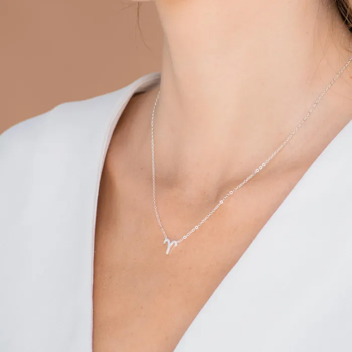Necklaces Aries Sapphire Charm Zodiac Star Sign Necklace Camile Stone